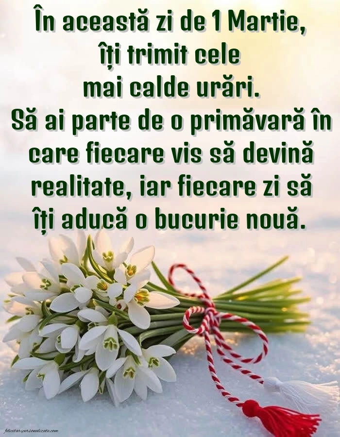 Urări de 1 Martie cu imagini: Ghiocei