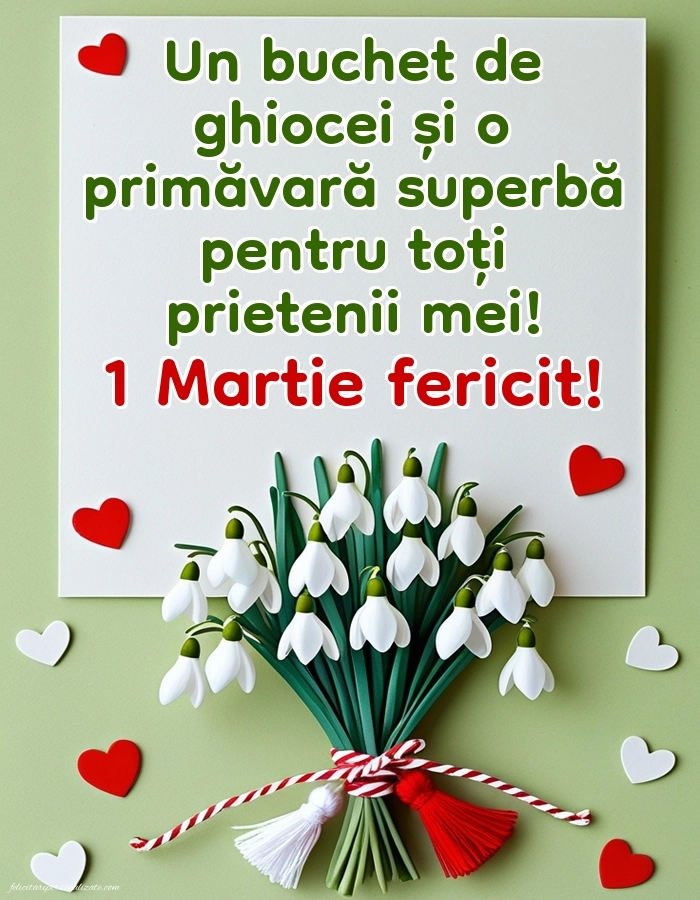 Imagini și felicitări cu mesaje de 1 Martie - Mărtisor: Ghiocei