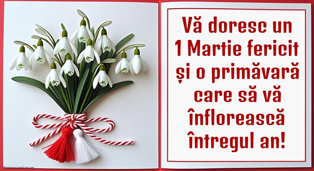 Poze cu urări de 1 Martie: Ghiocei