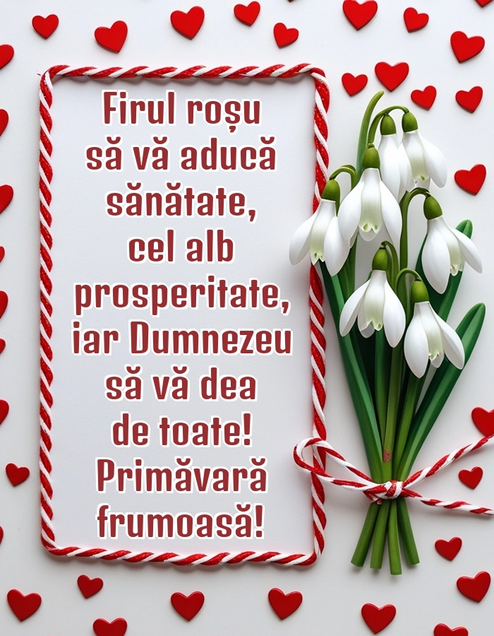 Imagini și felicitări cu mesaje de 1 Martie - Mărtisor: Ghiocei