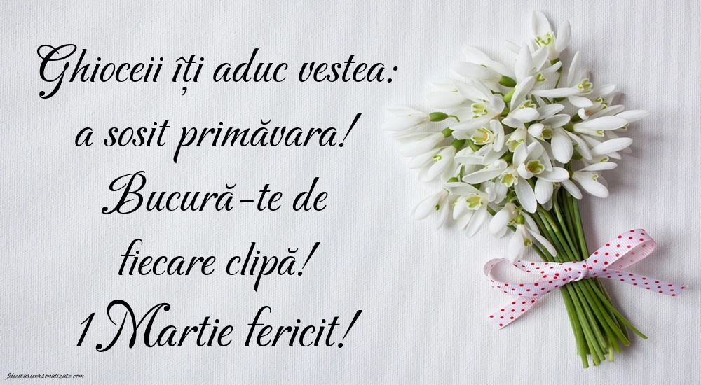Imagini cu felicitări de 1 Martie: Ghiocei