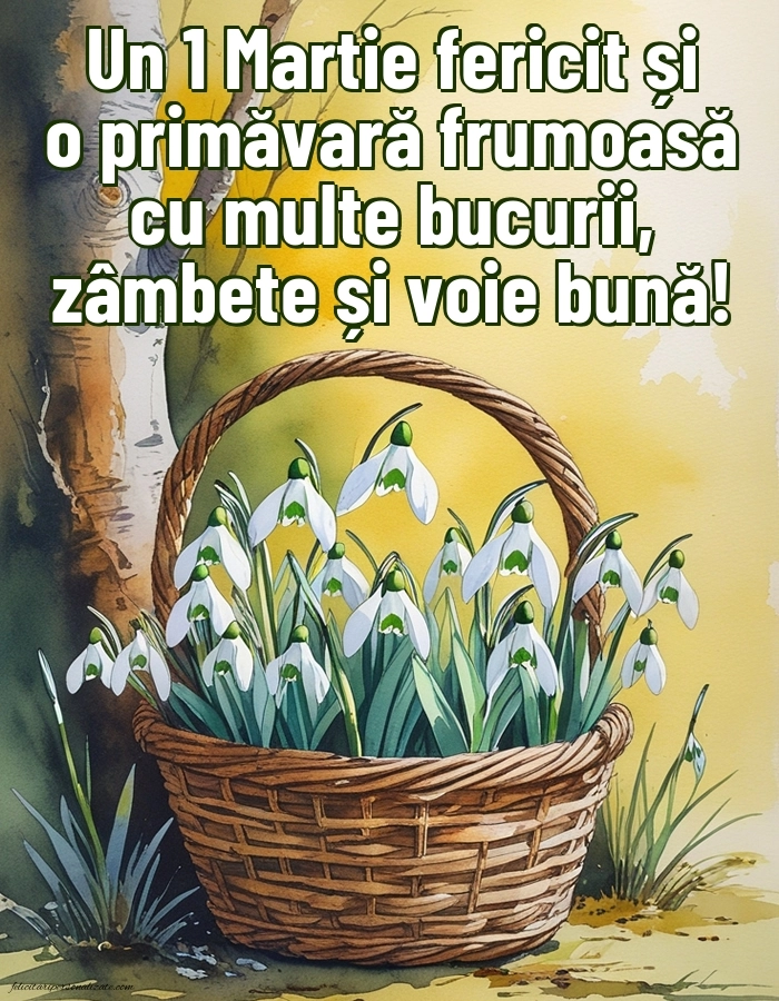Urări de 1 Martie cu imagini: Ghiocei