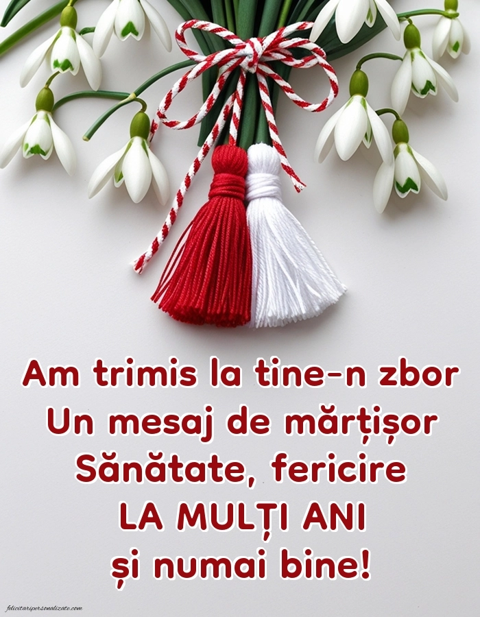 Poze cu urări de Mărțișor: Ghiocei