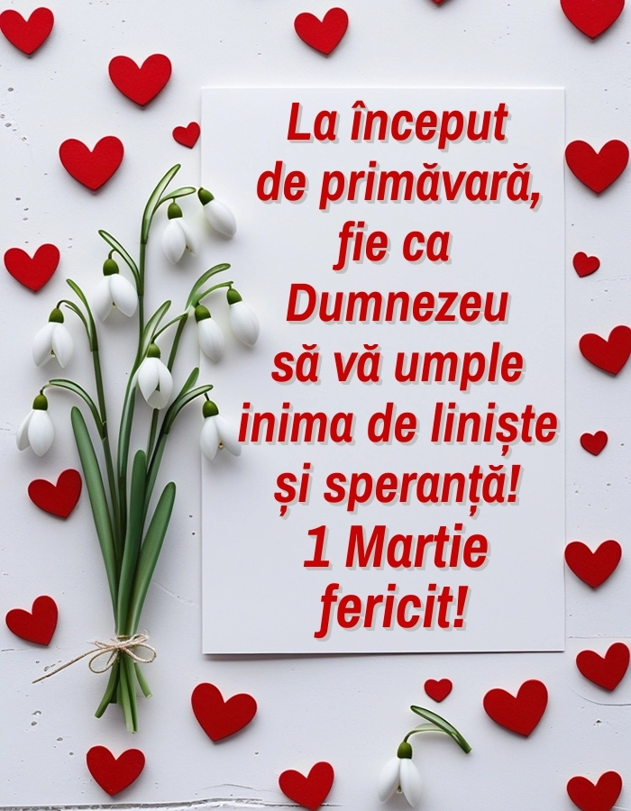 Imagini și felicitări cu mesaje de 1 Martie - Mărtisor: Ghiocei