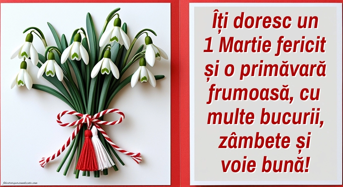 Poze cu urări de 1 Martie: Ghiocei