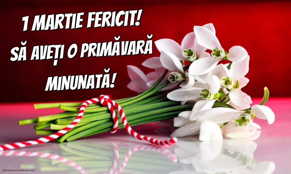 Imagini și felicitări cu mesaje de 1 Martie - Mărtisor: Ghiocei