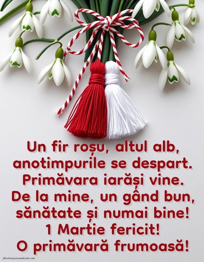 Imagini și felicitări cu mesaje de 1 Martie - Mărtisor: Ghiocei