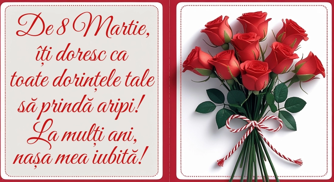 Imagini de 8 Martie pentru Nașă: Trandafiri