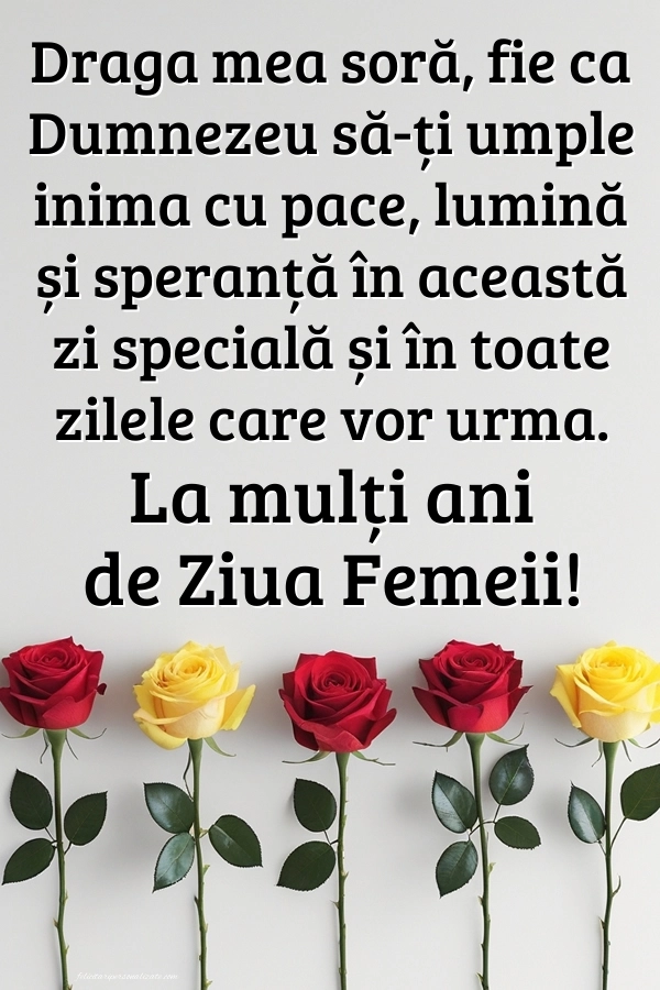 Imagini de 8 Martie pentru Soră: Trandafiri