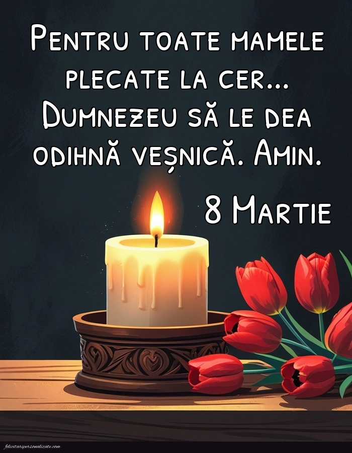 Imagini și felicitări cu mesaje de 8 Martie - Ziua Femeii: Lumânari (Comemorare)