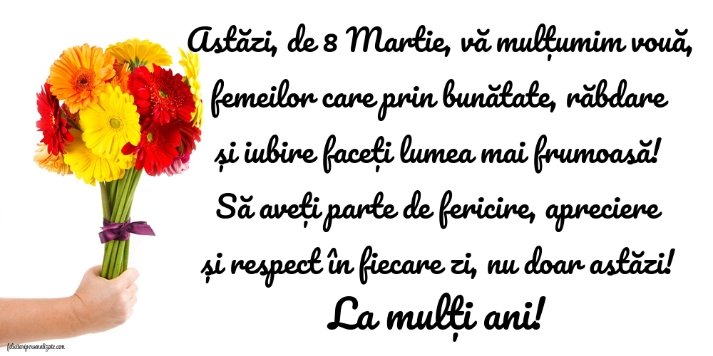 Cele mai frumoase imagini cu mesaje de Ziua Femeii: Flori