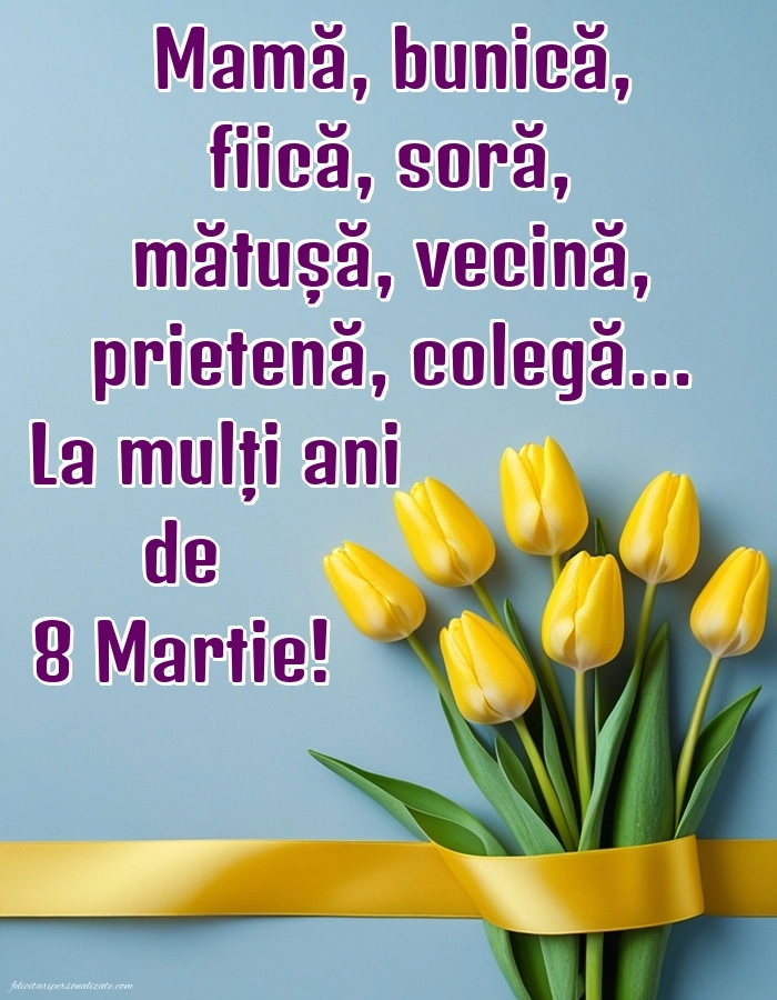 Felicitări de 8 Martie pentru facebook: Lalele