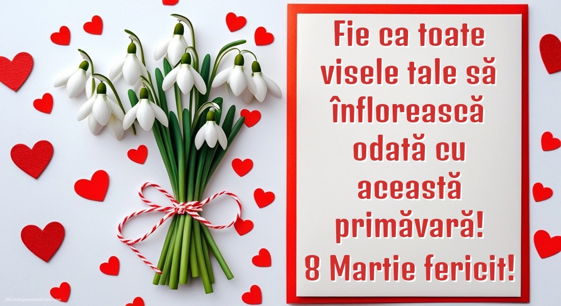 Imagini și felicitări cu mesaje de 8 Martie - Ziua Femeii: Ghiocei