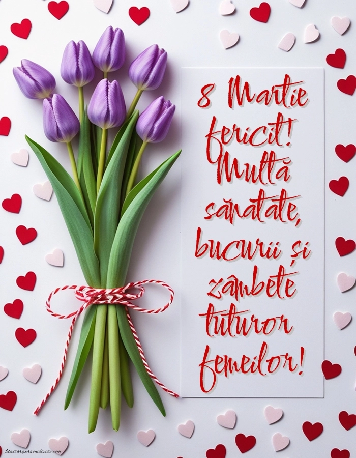 Imagini și felicitări cu mesaje de 8 Martie - Ziua Femeii: Lalele