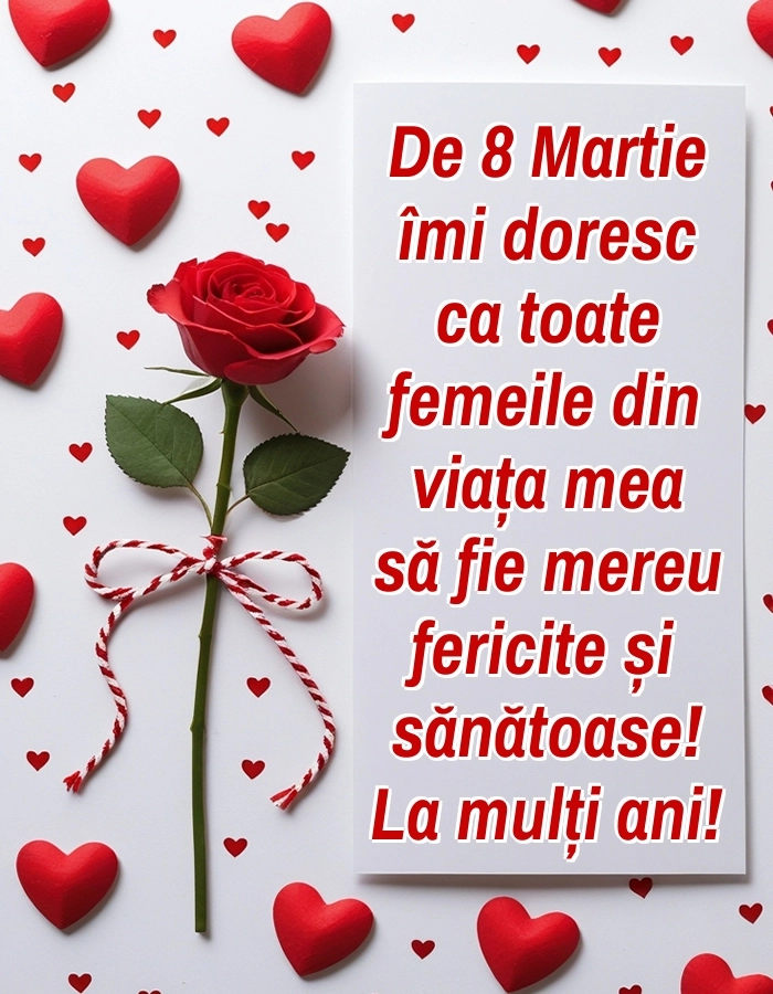 Imagini și felicitări cu mesaje de 8 Martie - Ziua Femeii: Trandafiri