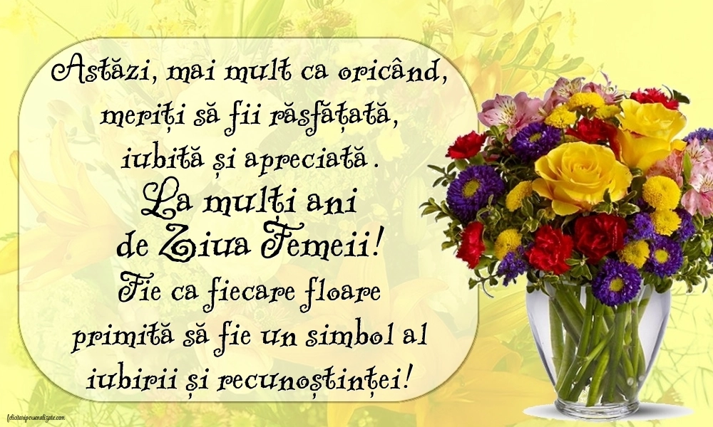 Cele mai frumoase imagini cu mesaje de 8 Martie: Flori