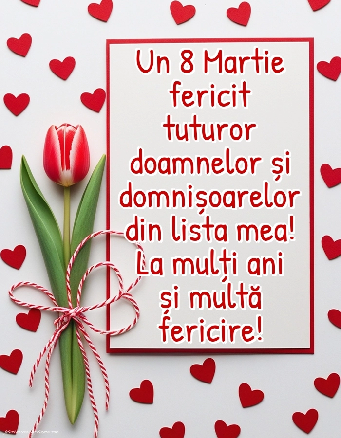 Imagini și felicitări cu mesaje de 8 Martie - Ziua Femeii: Lalele