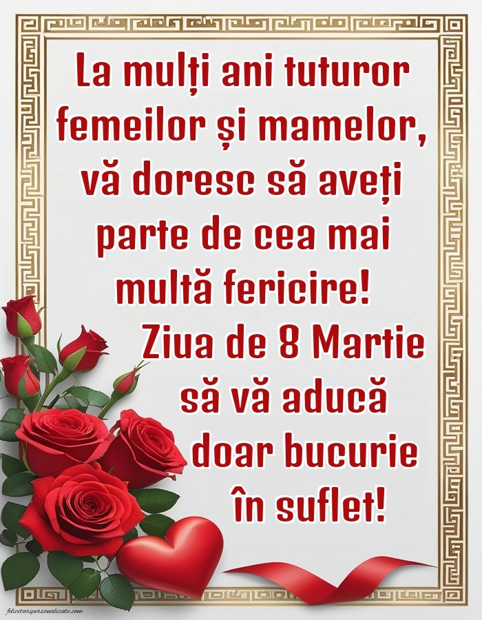 Urări de 8 Martie cu imagini: 8