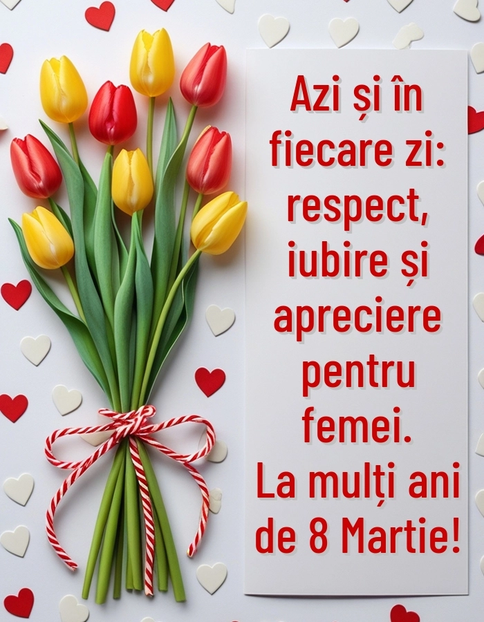 Poze cu urări de Ziua Femeii: Lalele