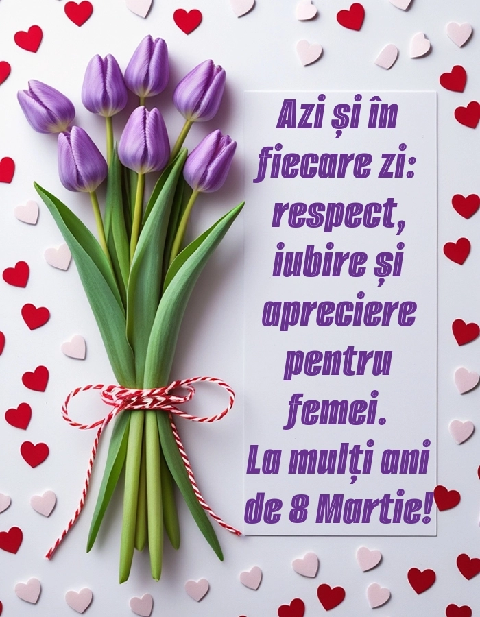 Imagini și felicitări cu mesaje de 8 Martie - Ziua Femeii: Lalele