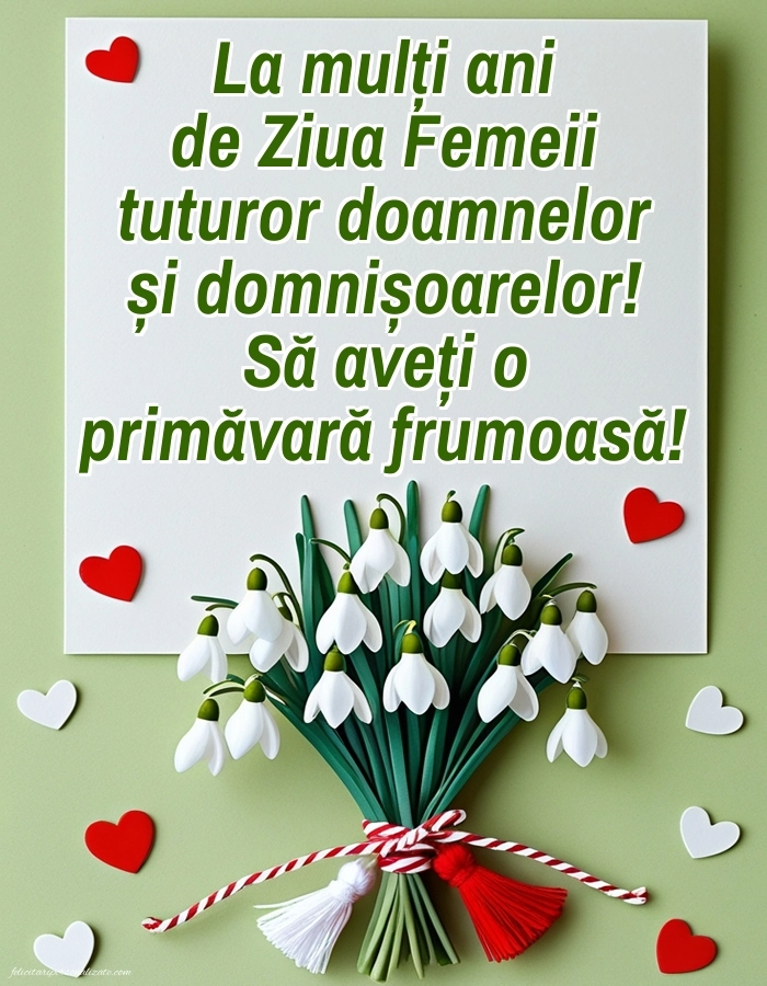 Imagini și felicitări cu mesaje de 8 Martie - Ziua Femeii: Ghiocei