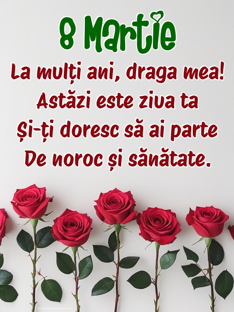 Felicitări de 8 Martie pentru facebook: Trandafiri