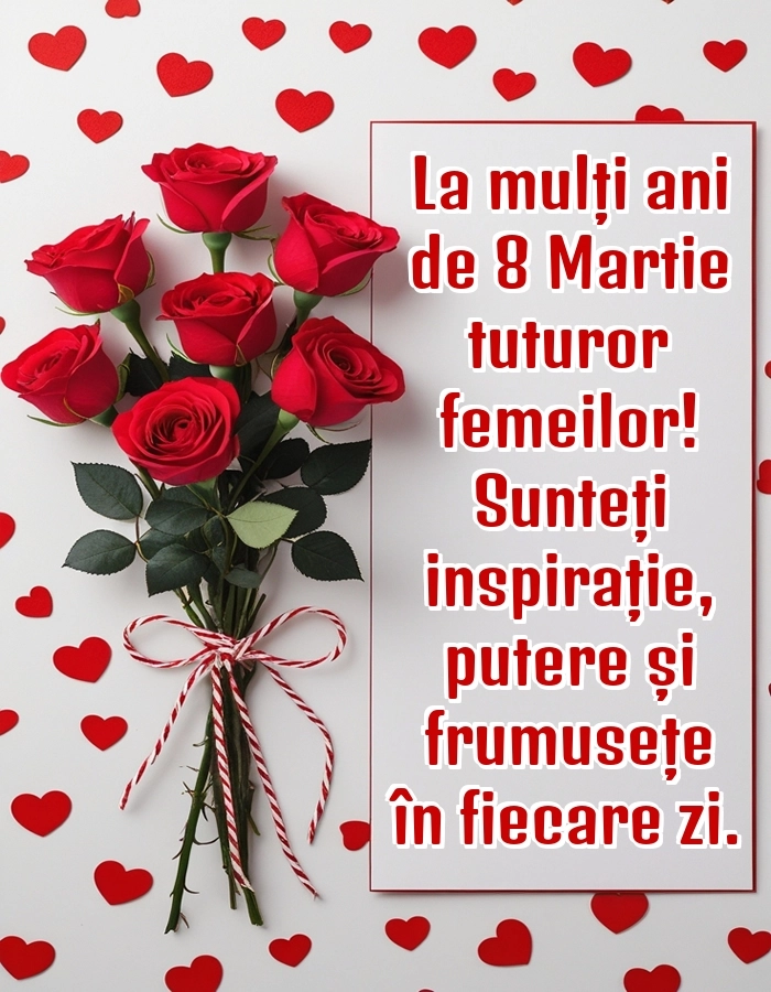 Imagini și felicitări cu mesaje de 8 Martie - Ziua Femeii: Trandafiri