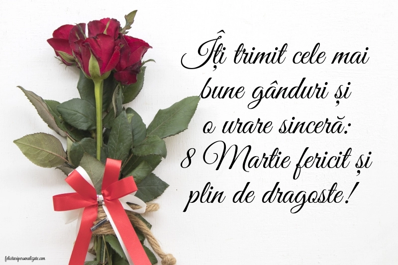 Imagini cu urări de Ziua Femeii - 8 Martie: Trandafiri