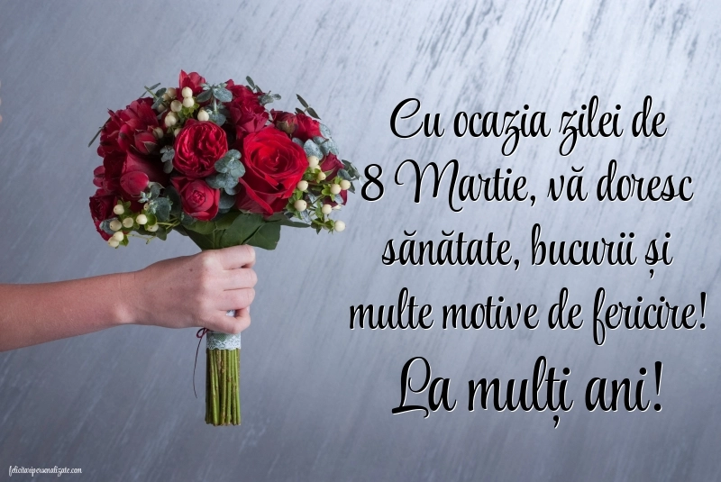 Felicitări frumoase de 8 Martie - Ziua Femeii: Flori