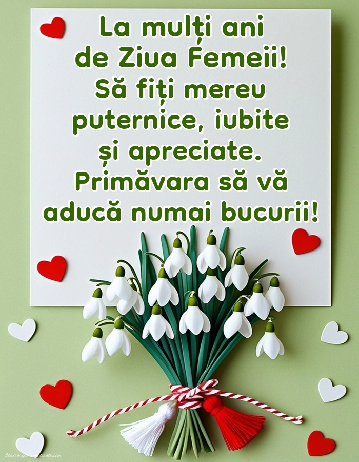 Imagini și felicitări cu mesaje de 8 Martie - Ziua Femeii: Ghiocei