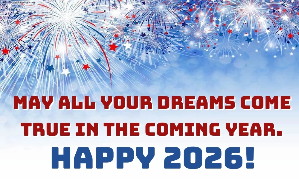 Felicitări de Anul Nou 2026 Imagini în Engleză: Artificii