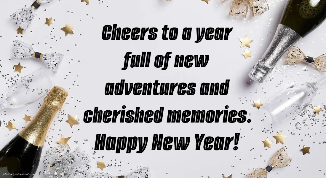Felicitări de Anul Nou 2026 Imagini în Engleză: Șampanie și confetti