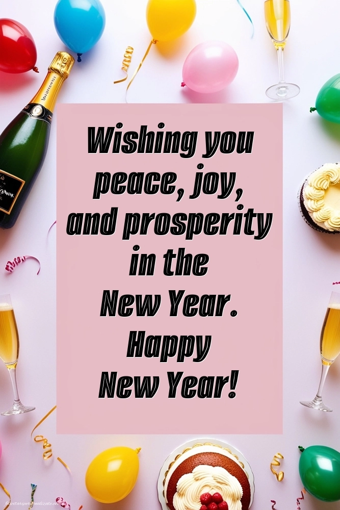 Felicitări de Anul Nou 2026 Imagini în Engleză: Șampanie