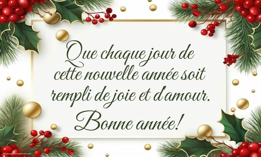 Felicitări de Anul Nou 2026 Imagini în Franceză: Decorațiuni de Sărbători