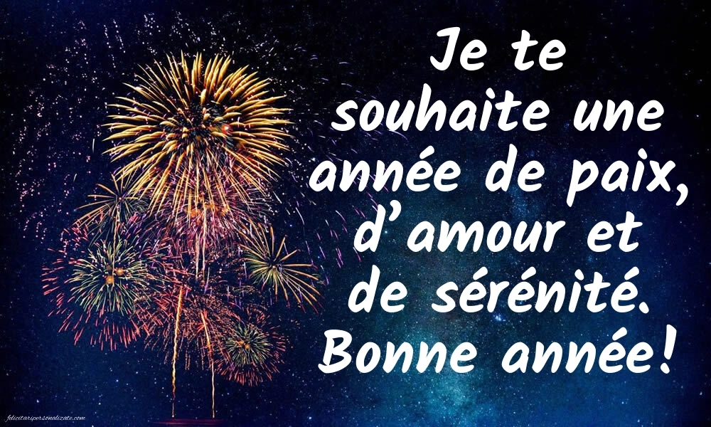 Felicitări de Anul Nou 2026 Imagini în Franceză: Artificii