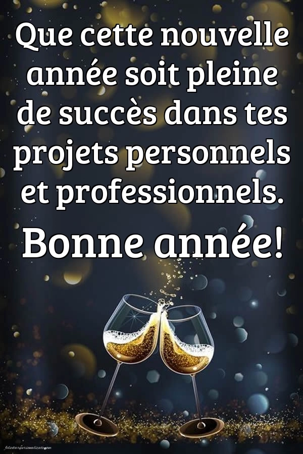 Felicitări de Anul Nou 2026 Imagini în Franceză: Șampanie