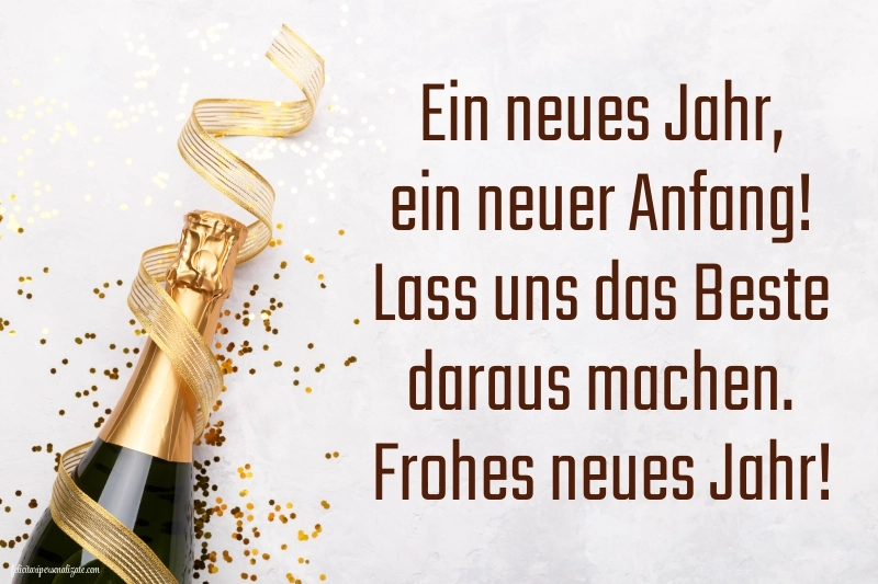 Felicitări de Anul Nou 2026 Imagini în Germană: Șampanie