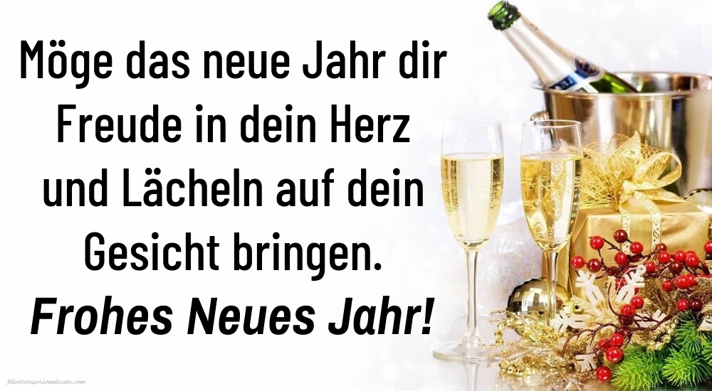 Felicitări de Anul Nou 2026 Imagini în Germană: Șampanie