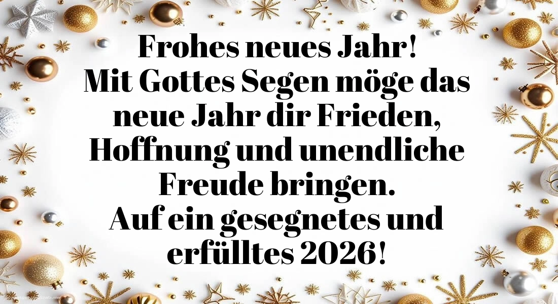 Felicitări de Anul Nou 2026 Imagini în Germană: Decorațiuni de Sărbători