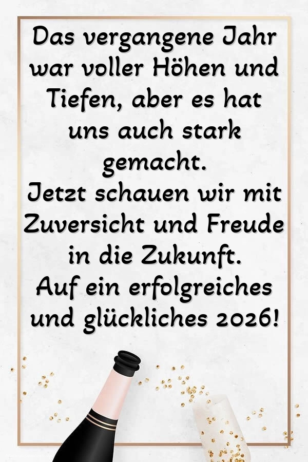 Felicitări de Anul Nou 2026 Imagini în Germană: Șampanie