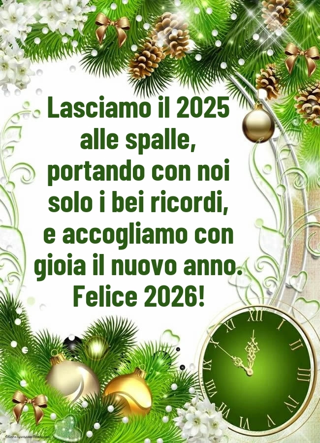 Felicitări de Anul Nou 2026 Imagini în Italiană: Ceas de Anul Nou