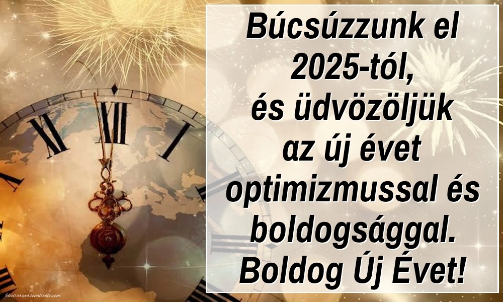Felicitări de Anul Nou 2026 Imagini în Maghiară: Ceas de Anul Nou