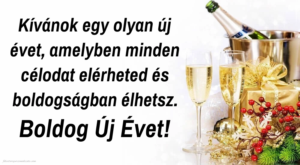 Felicitări de Anul Nou 2026 Imagini în Maghiară: Șampanie