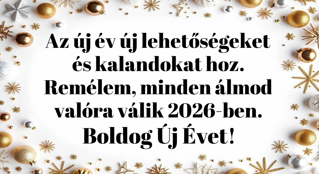 Felicitări de Anul Nou 2026 Imagini în Maghiară: Decorațiuni de Sărbători