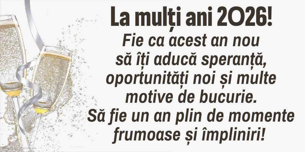 Poze cu urări de Anul Nou 2026: Șampanie