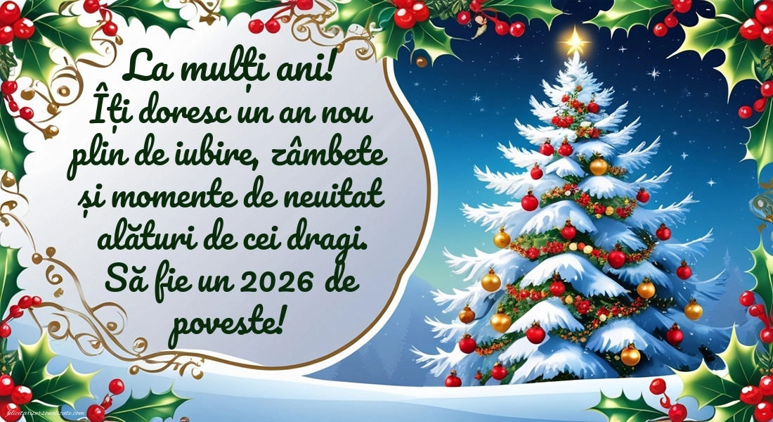 Felicitări și Imagini de Anul Nou 2026: Brad de Crăciun