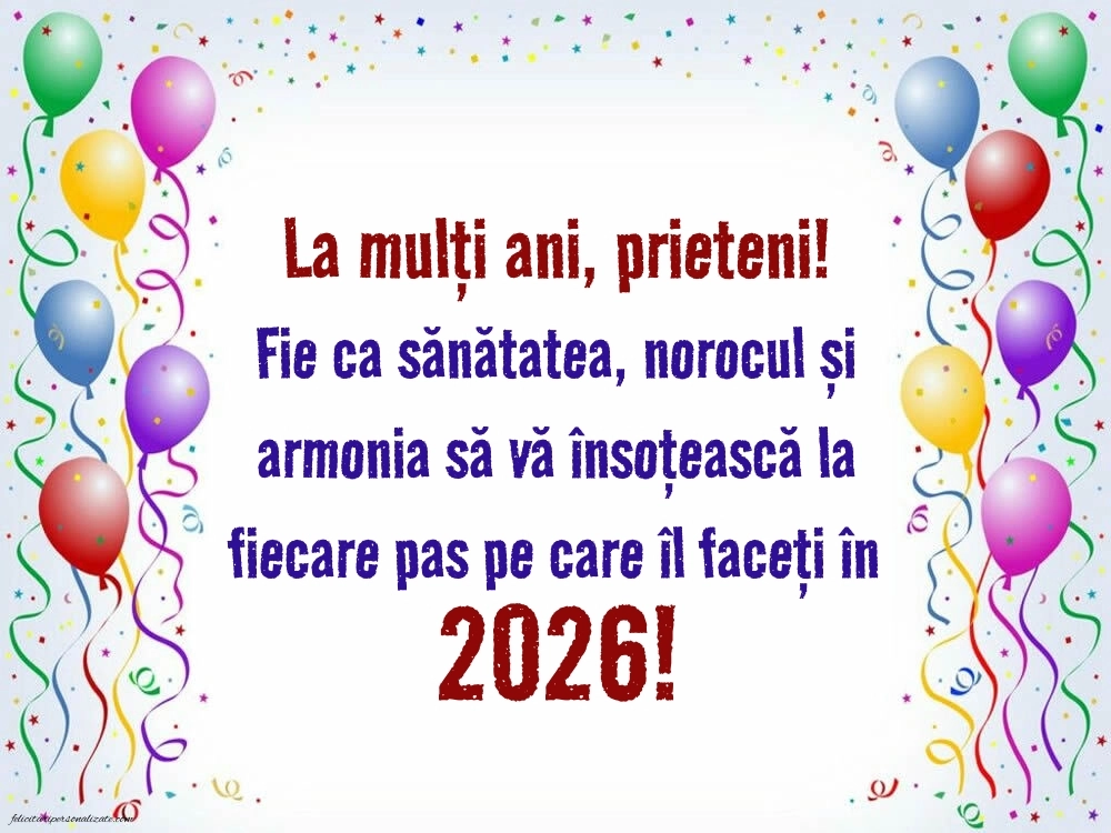 Imagini cu mesaje frumoase de Anul Nou: Baloane