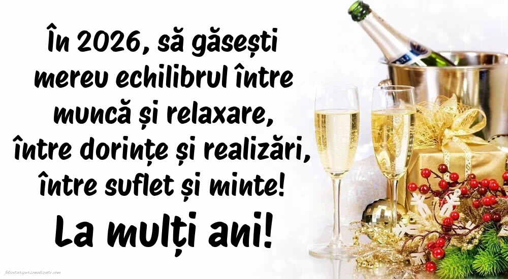 Poze cu urări de Anul Nou 2026: Șampanie