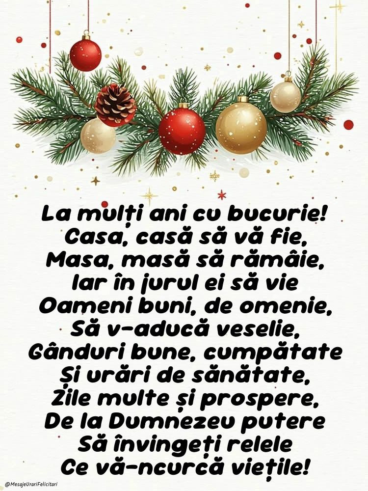 Felicitări și Imagini de Anul Nou 2026: Aranjamente de Crăciun