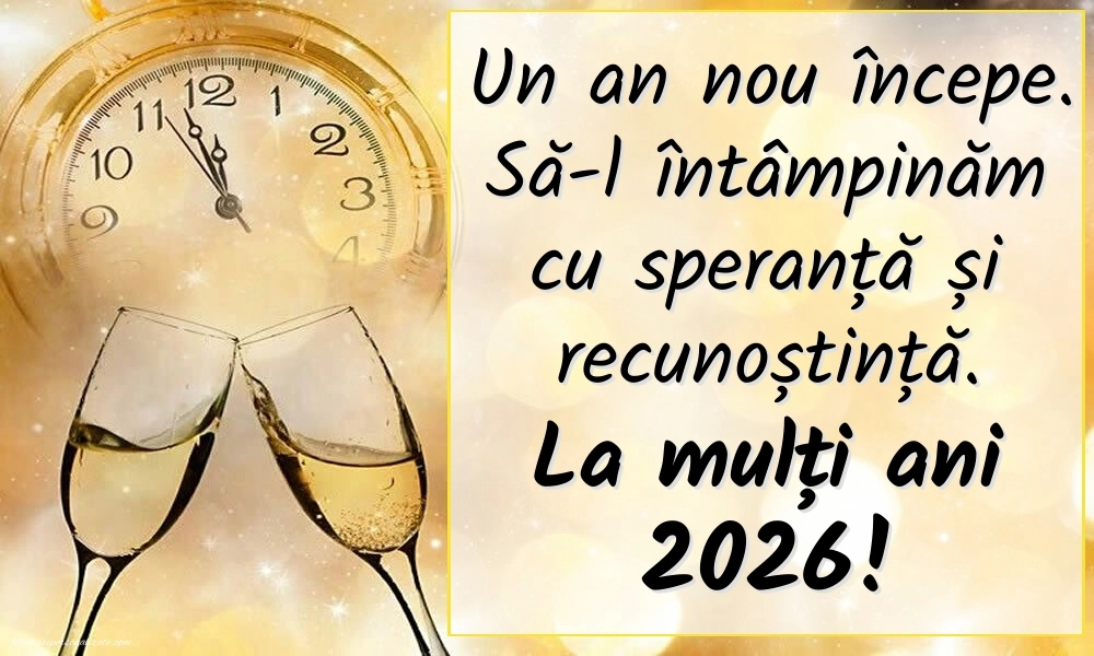 Felicitări de Anul Nou 2026 pentru WhatsApp și Facebook: Ceas de Anul Nou
